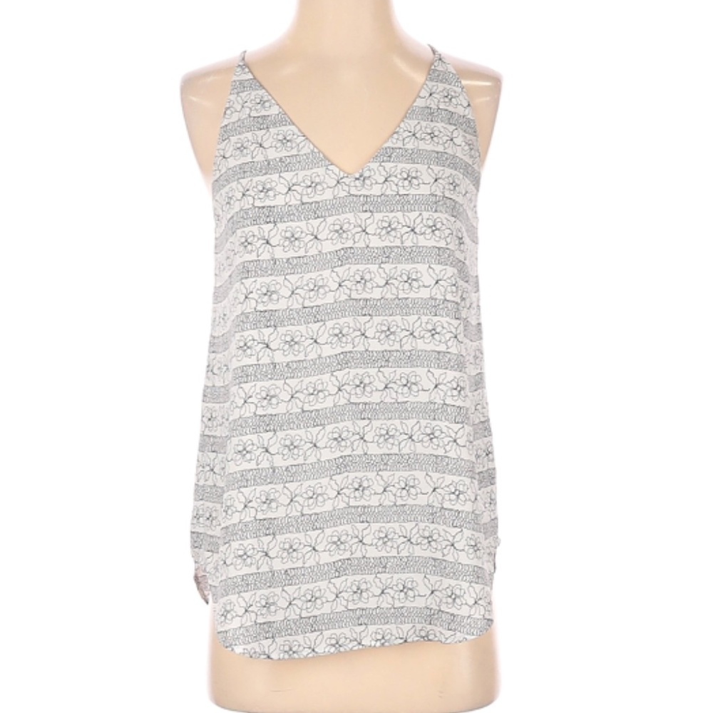 LOFT Floral Flowy Racerback Cami Tank Blouse